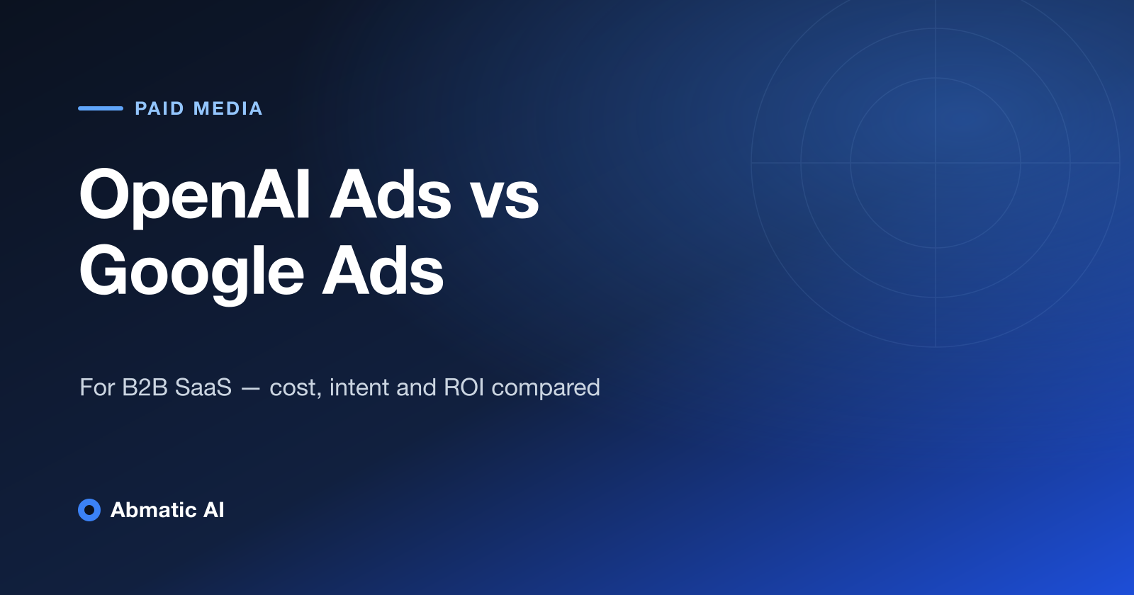 OpenAI Ads vs Google Ads for B2B SaaS 2026 — cost, intent, and ROI compared — Abmatic AI blog cover
