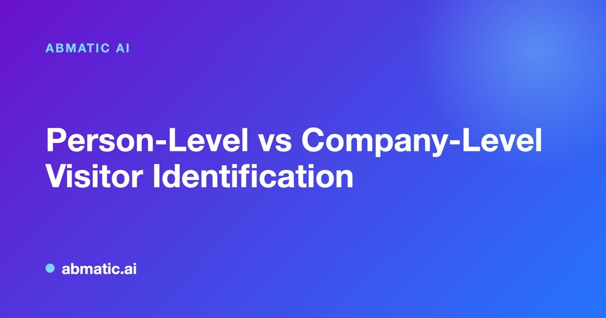 Diagram comparing company-level and person-level website visitor identification