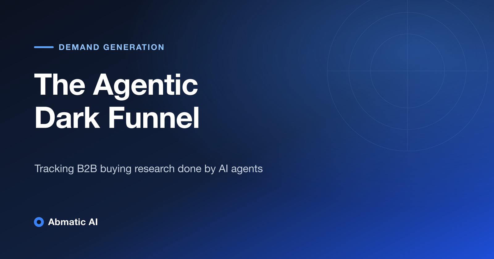 The agentic dark funnel — tracking B2B buying research done by AI agents in 2026 — Abmatic AI blog cover